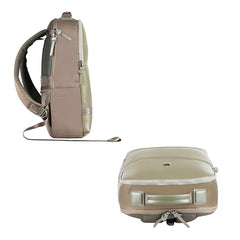Gear Elevate Faux Leather 20L Water Resistant Anti-Theft 4 Compartment Backpack/Laptop Bag/Office Bag With Raincover For Men/Women (Olive-Yellow)