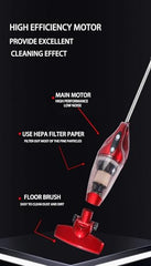 CITRODA Stick Lightweight Bagless Vacuum Cleaner With Crevice Tool, 2-In-1, Handheld & Stick, Dry Vacuuming, Use, 600W, 15 Kpa Suction Power (Red0.5 L, 0.5 Liter, Hepa Filter, 1 Count)