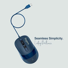FINGERS SuperHit Wired Mouse with Advanced Optical Technology (Lightweight | Trendy Dual-Tone Design | Works Well with Windows, macOS, Linux) (Royal Blue)
