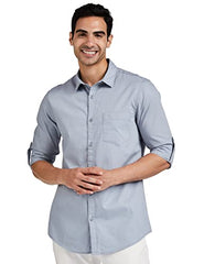 Amazon Brand - Symbol Men's Pack of 2 Cotton Casual Shirt| Regular Fit | Plain | Full Sleeve | Available in Plus Sizes