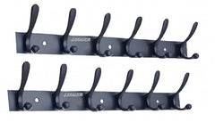 JAGGER JAG334 Wall Mounted Stainless Steel Wall Hooks for Hanging Cloth/Towel Hangers/Door Hangers/Hook Rail/Bthroom Hanger [ Combo Pack of 2 ] (Black, 6 PIN Hook)