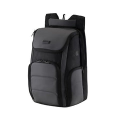 HARISSONS Teknos Business Travel Laptop Backpack | 35L | Fits 15.6” Laptop | 900D PU-Coated Polyester & Vegan Leather | Work, Travel & Commute | USB Port, Anti-Theft Pocket, Rain Cover (Black)