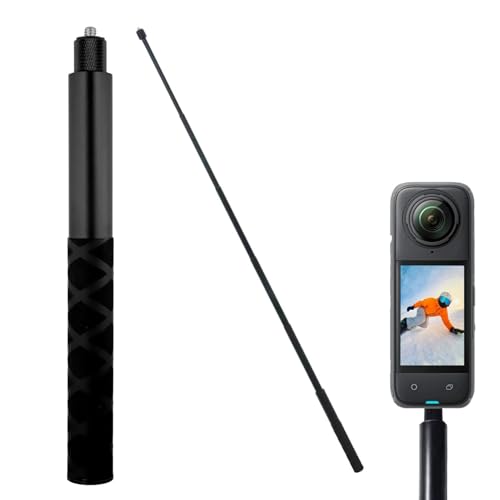 120cm Invisible Selfie Stick for Insta360 - Aluminium Extendable Selfie Stick, Ideal for Action Cameras, Foldable and Portable