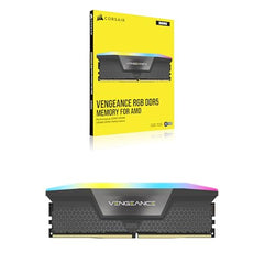 CORSAIR Vengeance RGB DDR5 RAM 64GB (2x32GB) 6000MHz CL40 AMD Expo iCUE Compatible Computer Memory - Gray (CMH64GX5M2B6000Z40)