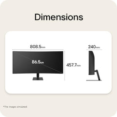 LG 34U640B Smartchoice 86 cm (34 Inch) 21:9 UltraWide WQHD (3440x1440) Curved Monitor(1800R), 144Hz, sRGB 99%, HDR10, Anti-Glare, HDMI X 2, DP, USB-C (PD 65W), PBP, PIP, Tilt/Height Adjustable Stand