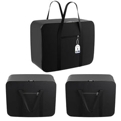 Kuber Industries Pack of 3 Storage Bag | Clothes Storage Bag | Rexine Underbed Storage Bag | Wardrobe Organizer for Blanket-Comforters | Foldable Attachi Bag | Black Patti | Large | Grey