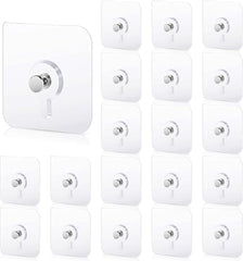 Shivstor 15 Pack Self Adhesive WallHook Heavy DutyHook for Hanging Without Drilling Transparent Nail Free StickyHook Strong Wall Hanger Set of 15 FlowerHook for Kitchen Bathroom Home Storage