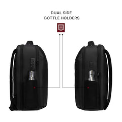 F Gear Kaneki Black 30L Premium Soft Touch Laptop Backpack | Fits 17” Laptop | USB & Type-C Charging, Number Lock, Tablet Sleeve, Hidden Pocket & Luggage Strap | Office & Travel