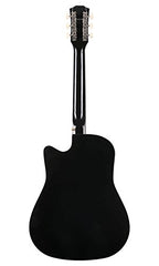 Juârez Acoustic Guitar Kit, JRZ38C/BK 38 Inch Cutaway, 038C with Bag, Strings, Pick and Strap, Black