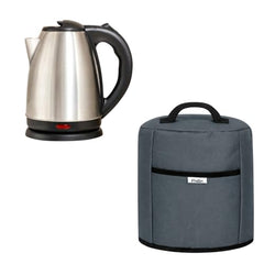 PHILLIN Polyester Dust Cover for Glass Electric Kettle With Open Pocket Waterproof, Dustproof and Washable Easy to Clean, Universal Fit, Durable (Grey)