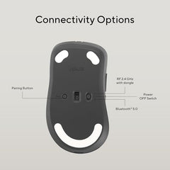 ASUS Wireless Mouse MD102 2.4GHz Mode, Ergonomic Design, Silent, Reliable, Dual Mode Connectivity, Adjustable DPI, 10 Million Click Life, White