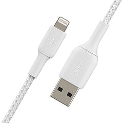 Belkin Apple Certified Lightning to USB A and Sync Tough Braided Cable for iPhone, iPad, Air Pods, 3.3 feet (1 meters) – White