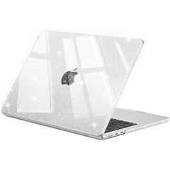 EooCoo Case for MacBook Air 15 inch M5 M4 M3 M2 2026-2023, Sparkly Clear