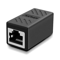 FebSmart RJ45 Coupler - Cat7/Cat6/Cat5e Ethernet Extender | Female to Female LAN Connector for Network Cables, Router, Modem, Gaming, PC & Office Setup (Black)