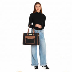 Womanix Laptop Tote Bag,14 inch Laptop Bag, Shoulder Bags With Back Trolley Strap, Casual Briefcase, Handbag for Travel, Office, College,Work