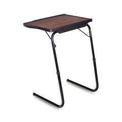 TABLE MAGIC- BADE Multipurpose Laptop Table Mat Finish - Adjustable, Foldable, Portable, Engineered Wood Top with Footrest, Top Size 60 * 45cm (Beige- Wenge)