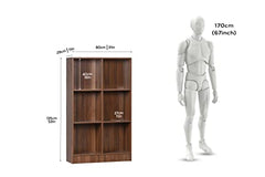 DeckUp Meritus-L 3-Shelf Engineered Wood Book Shelf and Display Unit (Walnut, Matte Finish)
