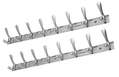 JAGGER JAG334 Wall Mounted Stainless Steel Wall Hooks for Hanging Cloth/Towel Hangers/Door Hangers/Hook Rail/Bthroom Hanger [ Combo Pack of 2 ] (Black, 6 PIN Hook)