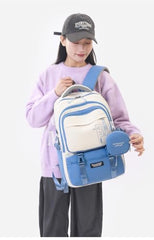 TS WITH TECHSUN College Laptop Backpack for Women & Teens with Zipper Pouch | School Bag for Girls 13-14 Years | 18 Inch Book Backpack | Travel School Bag, Tuition, Coaching (CAPYBARA - BROWN)