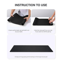 Bellblock Large Extended Reversible Desk Mat/Mouse Pad/Gaming Pad for Office/Home| Vegan Leather | Anti-Skid, Slip-Resistant, Splash-Proof | White & Sky Blue | 60x30cm