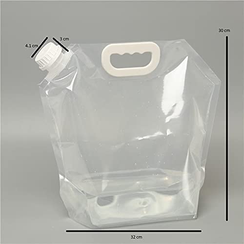 Syga 10 Liters Portable Collapsible Water Storage Tank Water Container Water Carrier Lifting Bag Camping Hiking Survival Kit Tool, Plastic- Blue Transparent