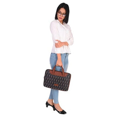Tabelito Laptop Sleeve Bag 13" to 15.6 inch for Women Jute and Vegan Leather Office Everyday Handbags