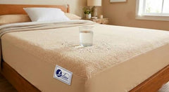 Feelme Mattress Cover King Size 84x84 Waterproof Cotton Mattress Protector for Double Bed (84x84 Inch/ 7x7 Feet Grey) 210 GSM 100% Waterproof