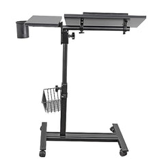 Isomars Multipurpose Laptop Table Study Desk, Lockable Wheels, & Height Adjustable for Breakfast Table, WFH & Online Classes Made in India (White)
