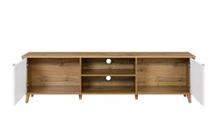 DeckUp Haven TV Unit (Wotan Oak & White, Matte Finish)