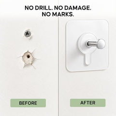 DALUCI Self Adhesive Wall Hooks (Pack of 5) – Heavy Duty Nail-Free Hooks for Wall Heavy Items | Photo Frame Hooks Without Drilling | Strong Sticky Hook for Frames, Clocks & Keys (Photo Frame Hook, 5)