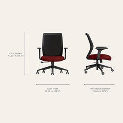 Interio by Godrej Curv Premium Mesh Wide Back Ergonomic Chair | Work from Home/Study Chair | 1-Year Warranty | Height Adjustable Chair | Heavy Duty PP Base | DIY Installation, Black