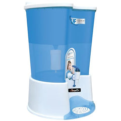 Pureplus Gravity Water Filter | 20 Liter Top Water Purifier | Chemical Free, Electricity Free | Water Filter for Home, Kitchen & Camping (White & Blue)