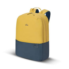 Gear Uber Leatherite Medium Faux Leather Water Resistant 2 Compartment Laptop Backpack/Casual Backpack/Daypack/Travel Backpack/College Bag For Men/Women (Navy-Tan), 26 Litres