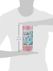 Amazon Brand - Presto! Non-Woven Kitchen Towel Roll | 80 Pulls (Pack of 2) | Size: 23 x 21 cm | Wavy Pattern (Red & Blue) | Washable and Reusable | Highly Absorbent | For Daily Use