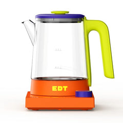 EDT Flow Pure glass™ Electric Kettle 1 Litre with Precision Temperature Control | Multipurpose Hot Water Presets for Coffee, Tea, Boil, Warm Water | 700W | Rubik