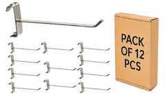 Q1 Beads 12 Pcs 4 inch Stainless Steel Gridwall Panel/Mesh/Jali/Grid Display Hook Hanger for Showroom, Mobile Shops,Supermarket Hanging in Garment & Grocery Shops etc.(Chrome) (4 inches)