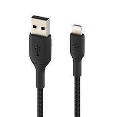 Belkin Apple Certified Lightning to USB A and Sync Tough Braided Cable for iPhone, iPad, Air Pods, 3.3 feet (1 meters) – White