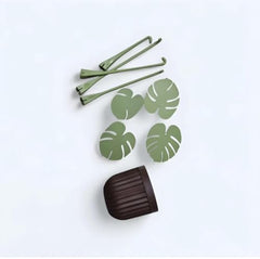 Pack of 1 Monstera Leaf Coaster Set with Pot | Artificial Plants with Pot | Home decore | Multi-Purpose Heat Resistant Coasters & Table Trivets for Personal/Office/Home/Restaurant (1)