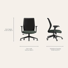 Interio by Godrej Curv Premium Mesh Wide Back Ergonomic Chair | Work from Home/Study Chair | 1-Year Warranty | Height Adjustable Chair | Heavy Duty PP Base | DIY Installation, Black
