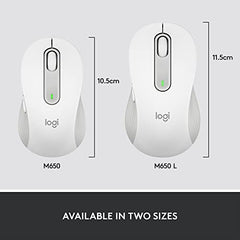 Logitech Signature M650 Wireless Mouse - for Small to Medium Sized Hands, 2-Year Battery, Silent Clicks, Customisable Side Buttons, Bluetooth -Graphite