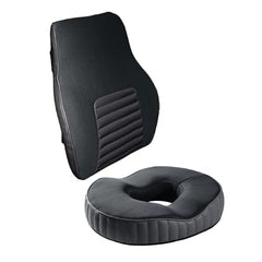 The White Willow Donut Pillow – Medium Firm HR Memory Foam Coccyx Seat Cushion for Tailbone, Hemorrhoid & Piles Pain Relief – Car & Office Chair – Above 60KG – Classic Black
