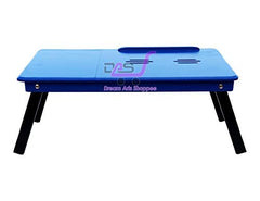 Dream Arts Shoppee Laptop Table Adjustable Foldable with i ped Stand/Mobile Stand One Drower (Blue & Black)