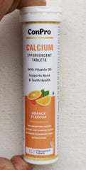 ConPro Calcium Effervescent Tablets with Vitamin D3 (Orange Flavour, 15 Tablets)