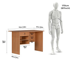 DeckUp Plank Giona Engineered Wood Study Table and Office Desk (Walnut and White, Matte Finish)