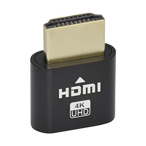 SYGA HDMI 4K Dummy Plug hdmi Dummy Plug Headless Virtual Monitor Display Adapter, 1 Piece, Black