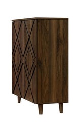 DeckUp Zara Engineered Wood 2-Door Shoe Rack (Walnut, Matte Finish)