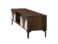 DeckUp Stella Engineered Wood TV Unit (Walnut & White, Matte Finish)