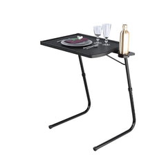 TABLE MAGIC- BADE Multipurpose Laptop Table Mat Finish - Adjustable, Foldable, Portable, Engineered Wood Top with Footrest, Top Size 60 * 45cm (X-Large, Midnight Black)
