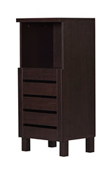 DeckUp Uniti Engineered Wood Bedside Table and End Table (Dark Wenge, Matte Finish)