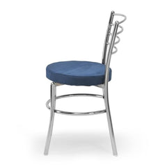 RATISON Office Visitor Study Chair Home Restaurant Steel Multipurpose with a Leather Cushion Steel Chrome Chair with Ring (Green, 6)